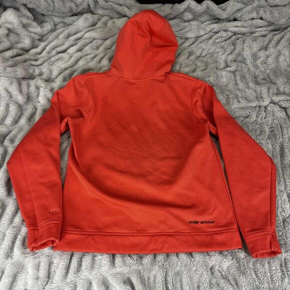 Under Armour Hoodie Womens Medium ColdGear Storm Semi Fitted Camo Logo Pink - Picture 2 of 8